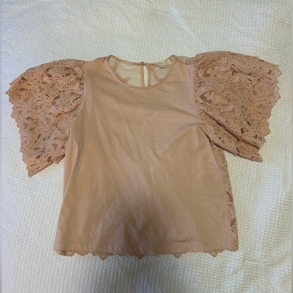 Tops - light pink lace blouse